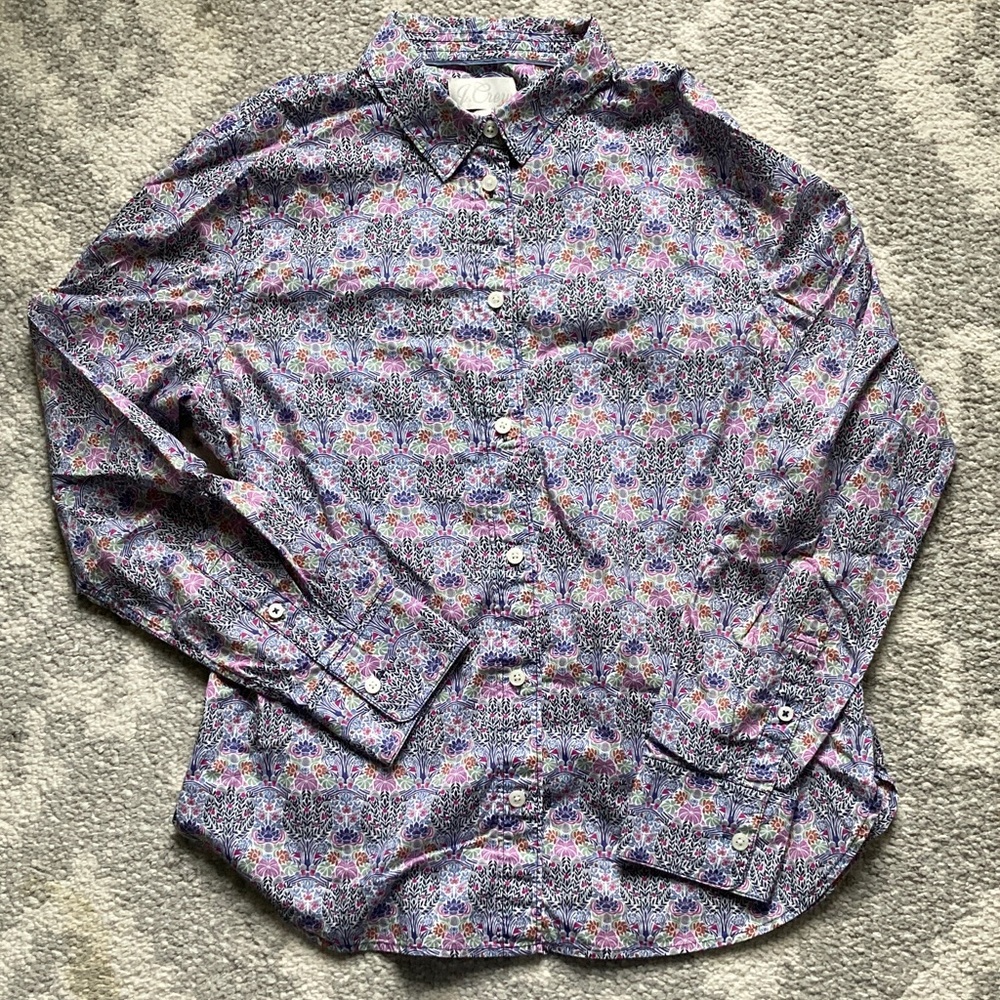 J. Crew Liberty of London Floral 100% cotton collared Shirt 10 slim